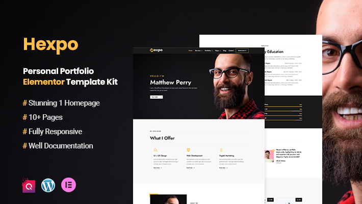 hexpo-personal-portfolio-elementor-free-template-kit